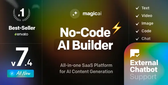 MagicAI - OpenAI Content, Text, Image, Video, Chat, Voice, and Code Generator as SaaS