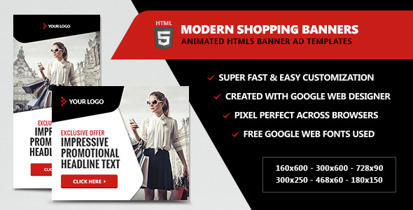 Modern Shopping Banners - HTML5 Animated