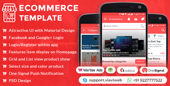 Ecommerce UI Android Template App with Material Design