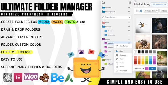 iFolders - Ultimate Folder Organizer for Media Library, Pages, Posts and Users