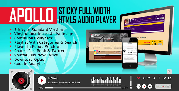 Apollo - Sticky Full Width HTML5 Audio Player - WordPress Plugin