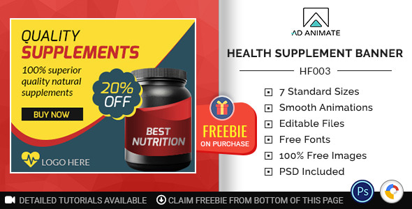 Health & Fitness | Health Supplement Banner (HF003)