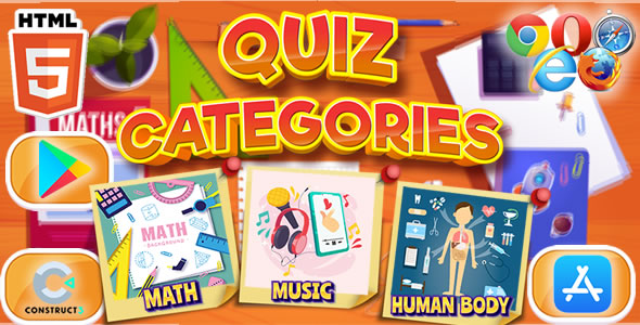 Quiz Categories - HTML5 & Mobile Game (C3p)