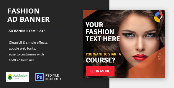 Fashion Course - HTML5 Animated Google Banner 01