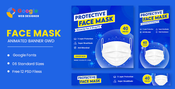 Face Mask Animated Banner Google Web Designer