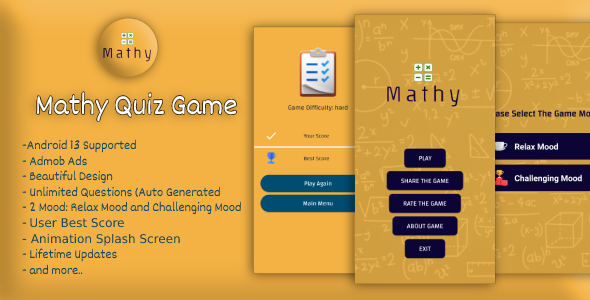 Mathy Quiz Challenger Game with Admob