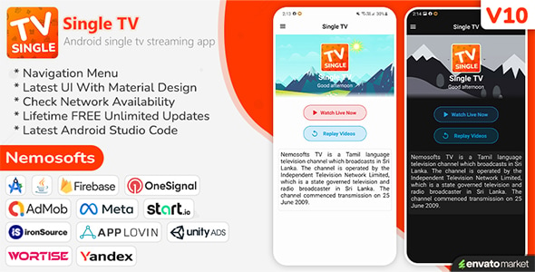 Android TV Channel - Single TV Live Streaming App