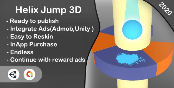 Helix Jump 3D (Unity Project+Android+iOS+Admob)