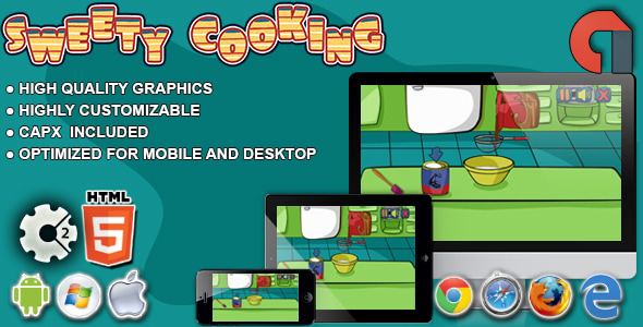 Sweety Cooking:Chocolate Cake-HTML5 Construct 2 Game