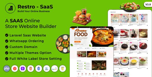 Restro SaaS - Multi Restaurant Online WhatsApp Food Ordering System SaaS