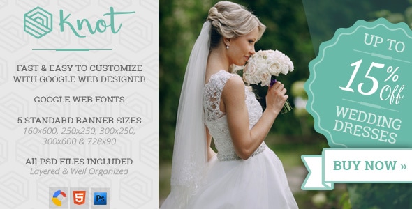 Knot - Wedding HTML5 Ad Template