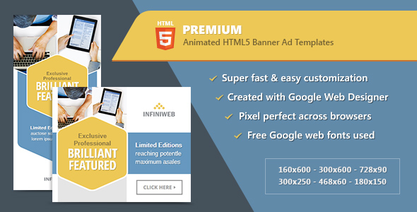 HTML5 Premium Banner Ads - Animated GWD Templates