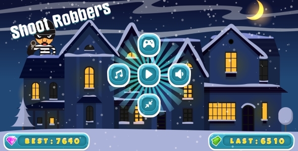 Shoot Robbers - HTML5 Game, Mobile Version + AdMob (Construct 3 | Construct 2 | Capx)