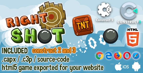 Right Shot HTML5 Game - Construct 2 & 3 Source-code