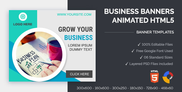 Business Banners Animated HTML5 Banner Ads (GWD)