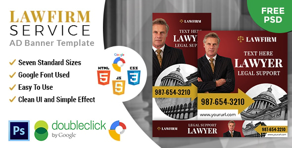 Lawfirm | HTML 5 GWD Animated Google Banner