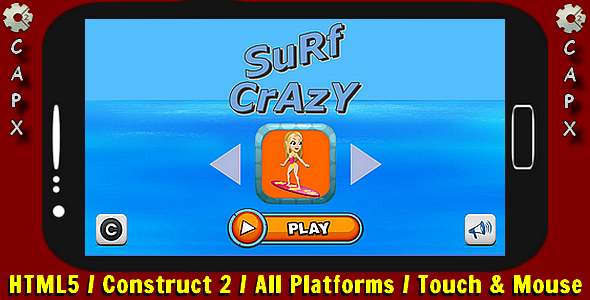 Surf Crazy | HTML5 Game - Construct 2 CAPX