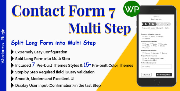 Contact Form 7 Multi Step - Split Long Form into Multi Step