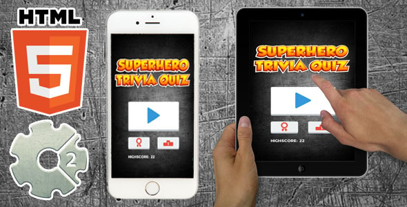 Superhero Trivia Quiz - HTML5 Casual Game