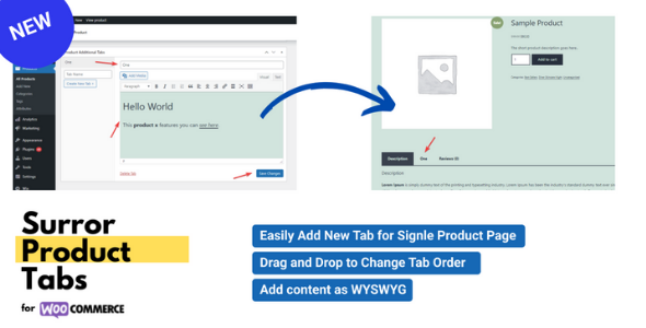 Surror Product Tabs for WooCommerce