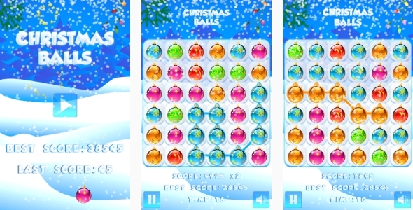 Christmas Balls - HTML5 Game + Mobile + AdMob (Construct 3 | Construct 2 | Capx)