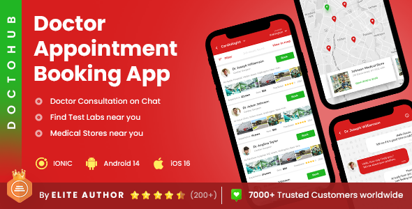 2 App Template| Nearby Doctor Appointment Booking| Lab Test| Nearby Pharmacy| Medical| DoctoHub