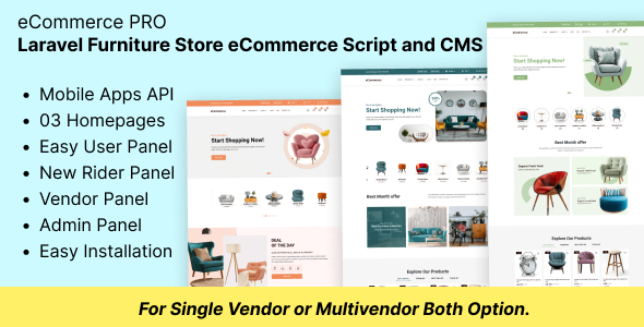 eCommerce PRO - Laravel Furniture Store eCommerce Script and CMS