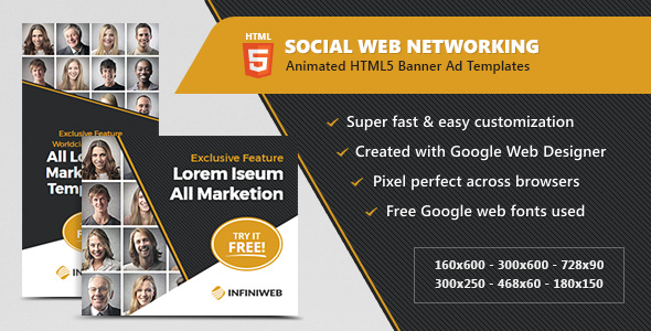 Social Web Banners - HTML5 Ad Templates