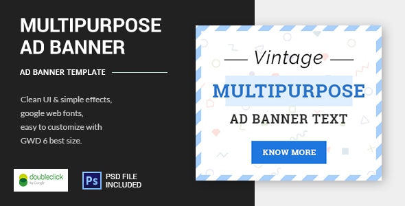 Vintage Multipurpose - HTML5 Animated Banner Template