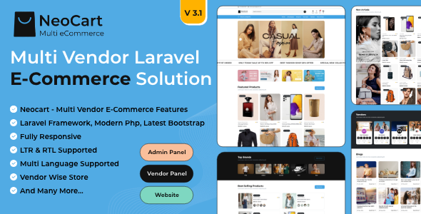 NeoCart - Multi Vendor eCommerce Laravel Website With Admin Panel