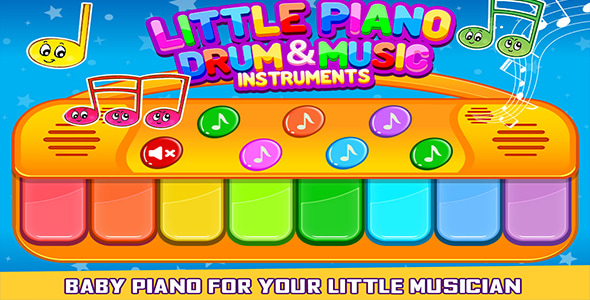 Little Piano Drum And Music Game For Kids + Admob + Android Studio