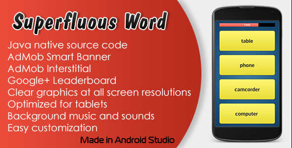 Superfluous Word Game with AdMob and Leaderboard