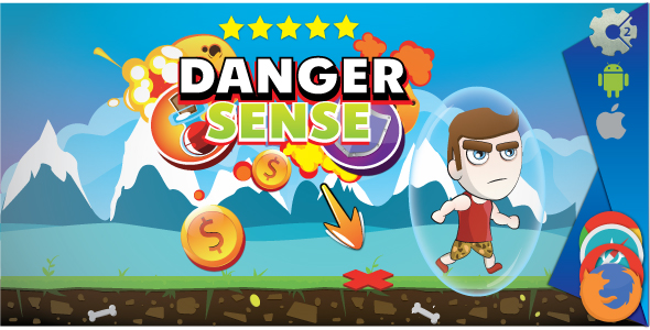 Danger sense - HTML5 game. Construct 2 (.capx)