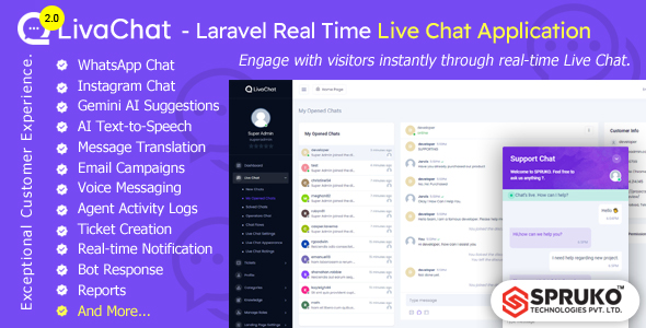 LivaChat - Laravel Real Time Live Chat Application