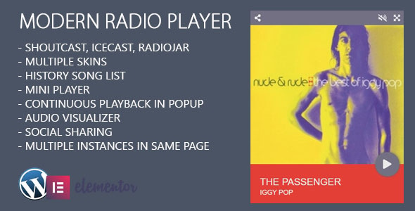 Modern Radio Player Elementor Widget