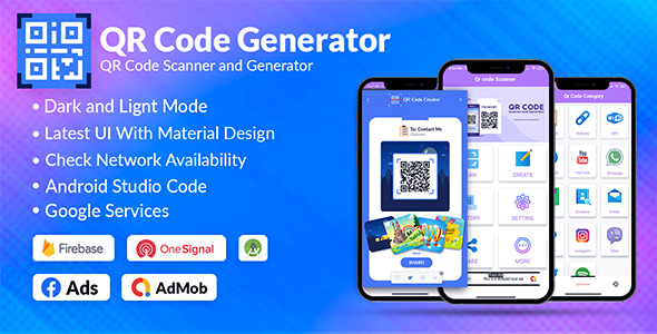 QR Code & Barcode Scanner & Generator Android | Admob, Fb, Startapp