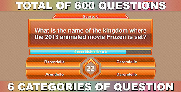 Trivia Quiz Mania - HTML5 Quiz Game