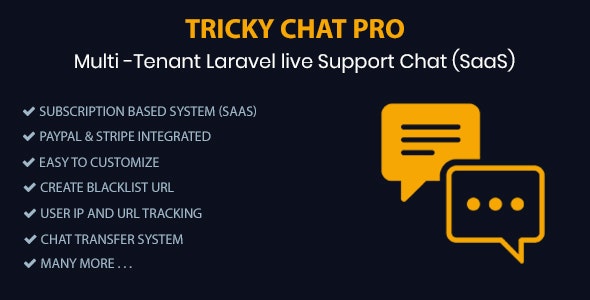 Tricky Chat Pro - Multi Tenant Live Support Chat (SaaS)