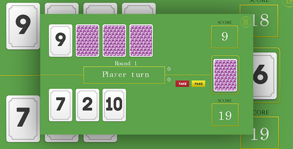 21 - HTML5 card game. Construct 2 (.capx) + mobile control