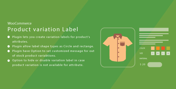 WordPress WooCommerce Product Variation Label