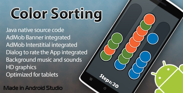 Color Sorting Game with AdMob and Leaderboard