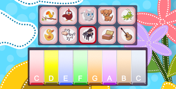 Piano For Kids Animal Sounds - HTML5