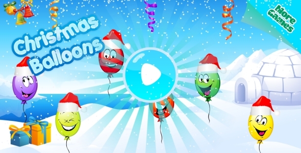 Christmas Balloons - HTML5 Mobile Game (Construct 3 | Construct 2 | Capx)