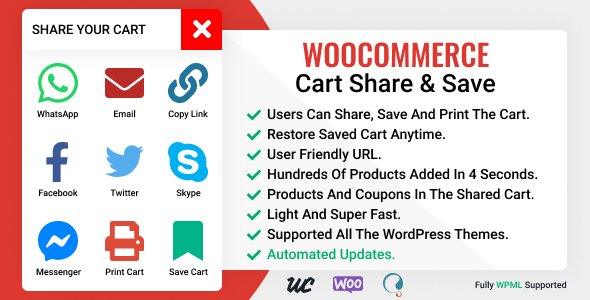 WooCommerce Cart Share and Save