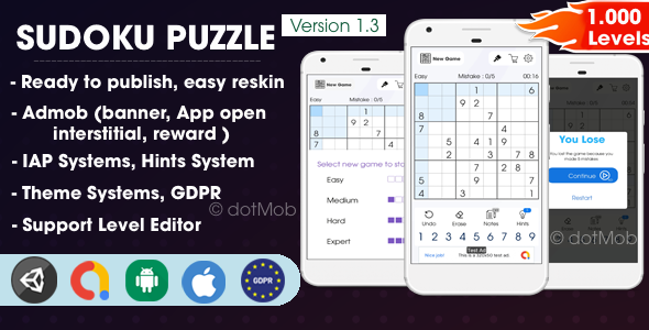 Sudoku Puzzle - Unity Template Project