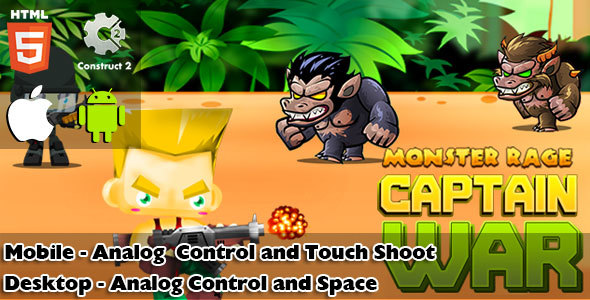 Captain War : Monster Rage HTML5 Game (CAPX)