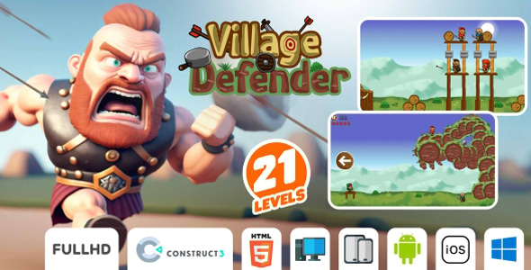 Village Defender - HTML5 Game (Construct3)