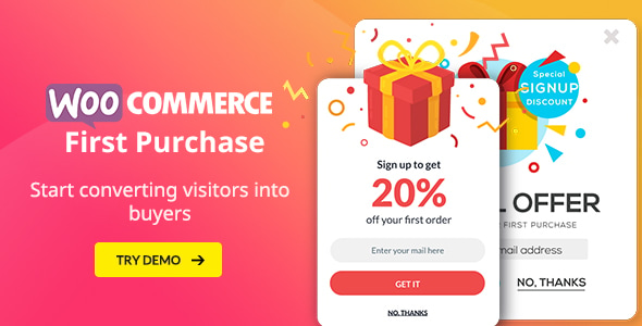 WooCommerce First Purchase Discount Promotion - Subscribe Popup - Coupon Emails