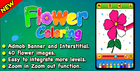 Top Kids Games Flower Coloring + Admob + Education + Ready For Publish