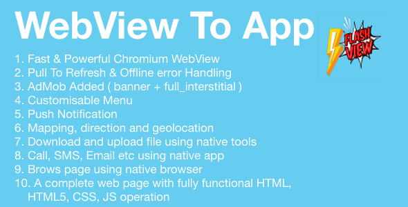 FlashView | Universal Android WebView App With Admobs